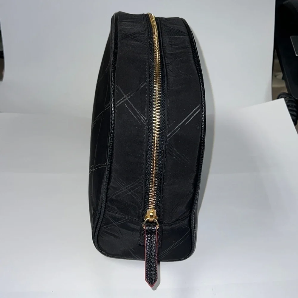 Vera Bradley Large Black Nylon Zip Around Toiletry Cosmetic Dopp Kit Bag